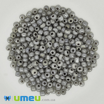 Бісер китайський великий, 6/0, Сірий перламутровий, 4 мм (BIS-039266)