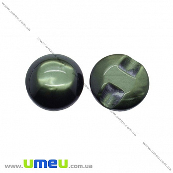 Гудзик пластиковий на полуніжці Круглий, 12,5 мм, Оливковий (PUG-016487)