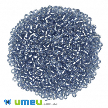 Бісер китайський середній, 8/0, Синій блискучий, 3 мм (BIS-007989)