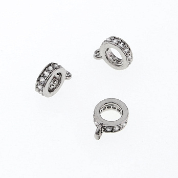 Бейл, 8 мм, Латунь с покрытием Родий, Куб. цирконий (OSN-055388)