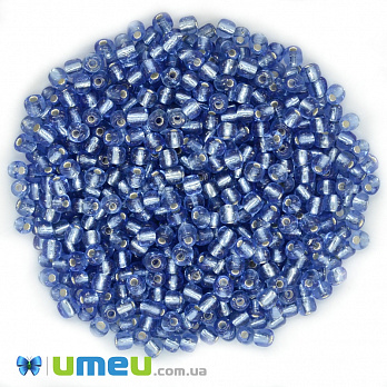 Бисер китайский крупный, 6/0, Синий блестящий, 4 мм (BIS-037728)