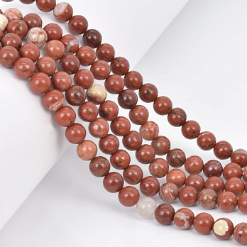 Бусины Яшма красная, Натур. камень, 6,5 мм, Круглые (BUS-058010)