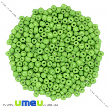 Бисер китайский крупный, 6/0, Салатовый натуральный, 4 мм (BIS-015647)