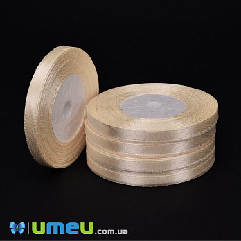 Атласна стрічка, 6 мм, Кремова (LEN-050975)