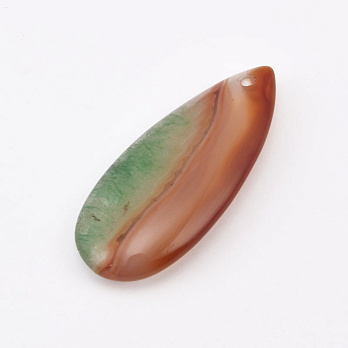 Подвеска Капля, Натур. камень Агат бразильский, 40х18 мм (POD-058701)