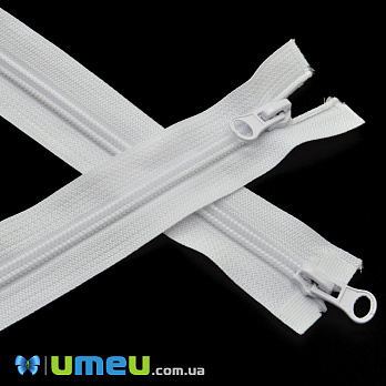 Блискавка спіральна роз'ємна (2 бігунки) 110 см, Тип 7, Біла (ZIP-045181)
