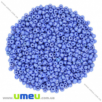 Бісер китайський середній, 8/0, Синій перламутровий, 3 мм (BIS-012027)