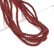 Намистини скляні, 4,5 мм, Круглі, Червоні темні (BUS-057234)