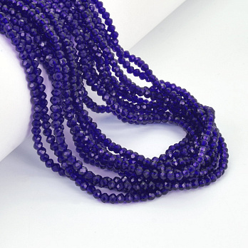 Бусины рондели, 3х2,5 мм, Синие (Ультрамарин) (BUS-057223)