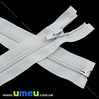 Блискавка (змійка) спіральна роз'ємна 50 см, Тип 5, Біла (ZIP-013833)