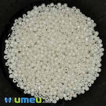 Бісер китайський середній, 8/0, Молочний перламутровий, 3 мм (BIS-037679)