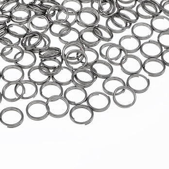 Колечка подвійні з нерж. сталі, 6 мм, 0,6 мм, Темне срібло (STL-055840)