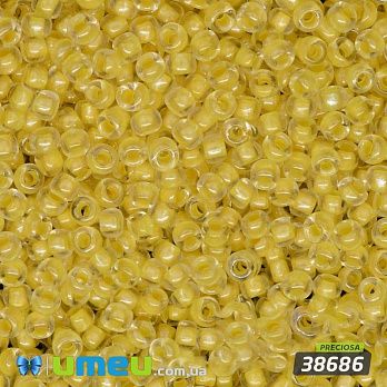 Бісер чеський №671 / 38686, Жовтий, Прокрашенний глазурирована, 10/0 (BIS-008712)