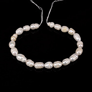 Намистини Перли річкові натуральні молочні, Рис, 6-7х8-10 мм (18 см) (BUS-053734)