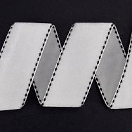 Стрічка оксамитова з кантом, 25 мм, Біла (LEN-060570)