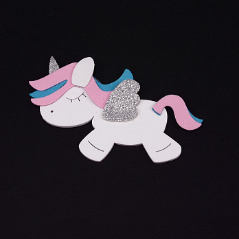 Декоративний виріб з фоамірану Єдиноріжка, 9,5х6,5 см, Рожева (FOM-056577)