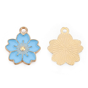 Підвіска метал. Квітка блакитна, 20,5х17,5 мм, Золото (POD-053829)