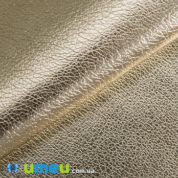 Искусственная кожа Металлик на хлопке 0,55 мм, Золотистая, 20х27 см (LTH-040364)