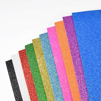 Фоамиран глиттерный на клеевой основе, 20х30 см, Микс (FOM-059115)