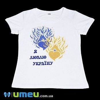 Футболка жіноча з принтом під вишивку Ф102A, Розмір XL, Біла (UPK-048186)