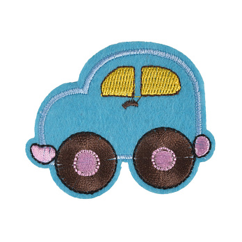 Термоаппликация детская Машинка, 6,5х5,5 см, Голубая (APL-060006)