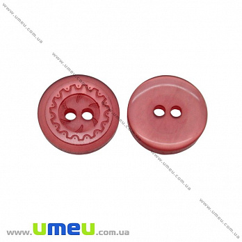 Пуговица пластиковая Круглая, 13 мм, Терракотовая (PUG-016516)