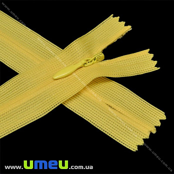 Блискавка (змійка) потайна нероз'ємна, 35 см, Тип 3, Жовта (ZIP-015997)