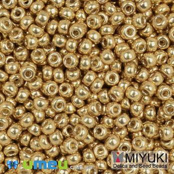 Бісер японський Miyuki круглий RR 8/0 №4202, Duracoat Galvanized, Золотистий (BIS-049836)