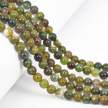 Намистини Агат оливковий, Натур. камінь, 6 мм, Круглі (BUS-058073)