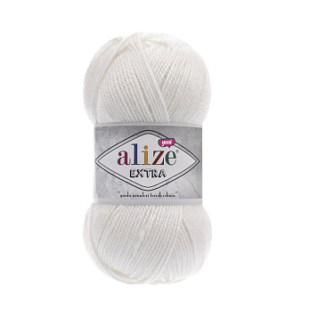 Пряжа Alize Extra 100 г, 220 м, Белая 55 (YAR-056283)