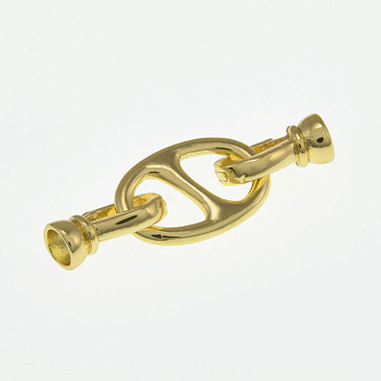 Застёжка, 33х11,5 мм, Латунь с покрытием 14 kt (ZAM-058474)