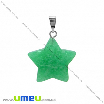 Підвіска з натурального каменю Зірка, Нефрит зелений, 24х22 мм (POD-031857)