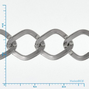 Ланцюг, Темне срібло, 14х11 мм (ZEP-009624)