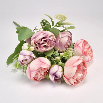 Букет півонії, 32 см, Рожево-бузковий (DIF-054207)