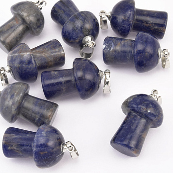 Подвеска Грибочек, Натур. камень Содалит, 25х15 мм (POD-058600)