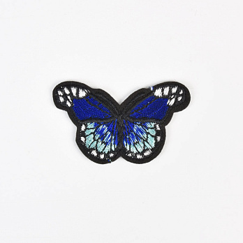 Термоаппликация Бабочка, 5,5х3,5 см, Синяя (APL-060099)