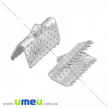 Затиск для стрічок, 13х7 мм, Світле срібло (ZAG-014797)