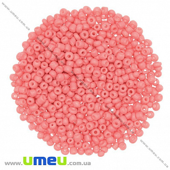 Бисер китайский крупный, 6/0, Коралловый натуральный, 4 мм (BIS-009034)