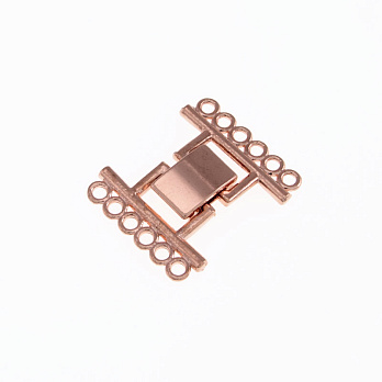 Застібка на 6 ниток, 24х20 мм, Рожеве золото (ZAM-013550)