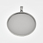 Основа кругла з нерж. сталі, 46х43 мм, 40 мм, Темне срібло (STL-059492)