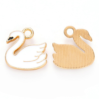 Подвеска метал. Лебедь белый, 14х14 мм, Золото (POD-053606)