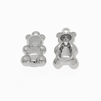Підвіска метал. Ведмедик, 17,5х9,5 мм, Темне срібло (POD-054763)
