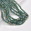 Бусины рондели, 4х3,5 мм, Зеленые АВ (BUS-049105)