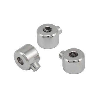 Стопер One Touch зажимной, 3,2х2,6 мм, Темное серебро (BUS-056206)