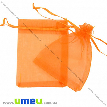 Подарункова упаковка з органзи, 10х12 см, Помаранчева (UPK-009759)