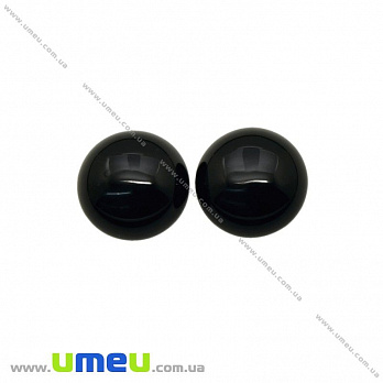 Кабошон нат. камінь Агат чорний, Круглий, 12 мм (KAB-008061)