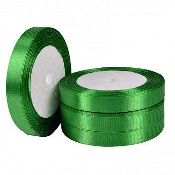 Атласная лента, 12 мм, Зеленая (LEN-051119)