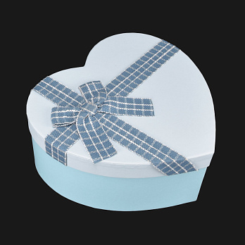 Подарочная коробка Сердце, 21,5х19,5х9 см, Голубая (UPK-060629)