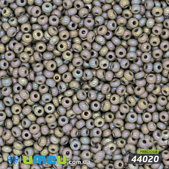 Бісер чеський №568 / 44020, Сірий райдужний, Перламутровий, 10/0 (BIS-012790)