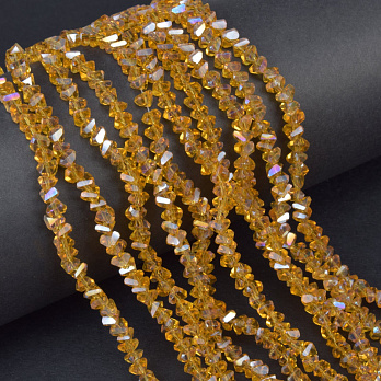Намистини скляні скол (крихта), 4 мм, Топаз АВ (BUS-061446)